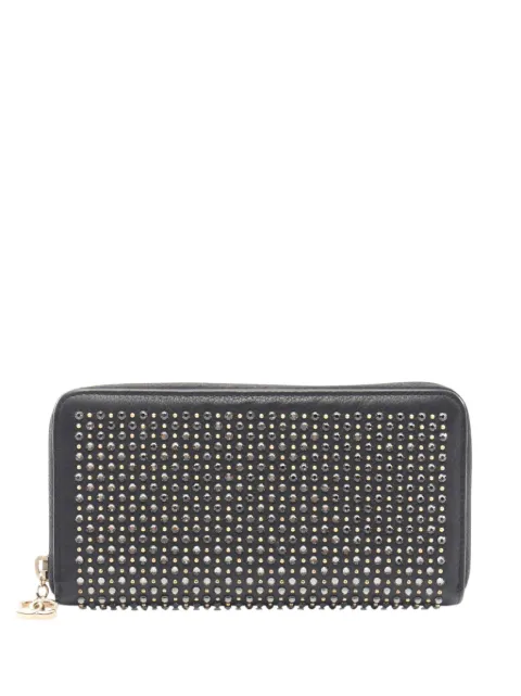 CHANEL Pre-Owned 2016-2017 Studded Calfskin Zip Around Wallet long wallets Black 10PWUJ5ZMTBRO3RV