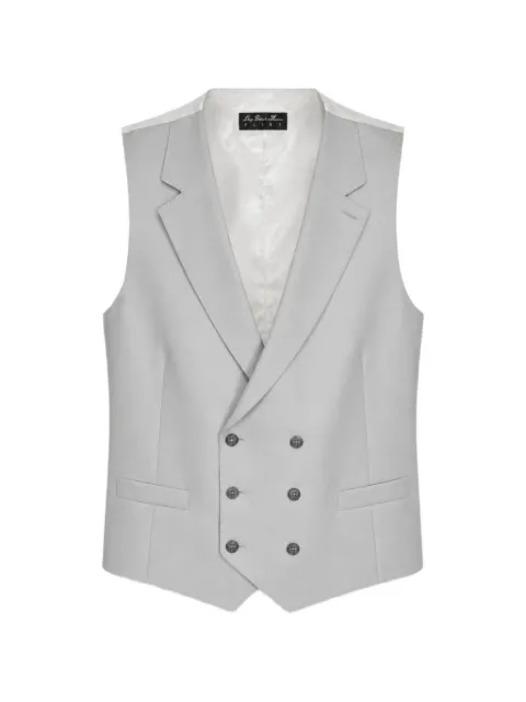 LUIGI BIANCHI MANTOVA pointed-hem double-breasted waistcoat Grey 1383TESS201297