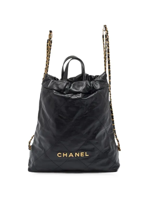 CHANEL Pre-Owned 22 quilted backpack Black 1376525