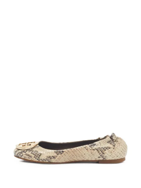 Tory Burch Minnie python-effect ballet flats Neutrals 1372130