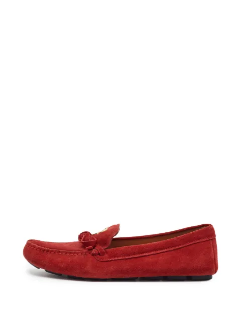 Prada Pre-Owned bow-detail suede loafers Red 1372325