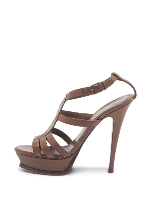Saint Laurent Pre-Owned Tribute platform sandals Brown 1374050