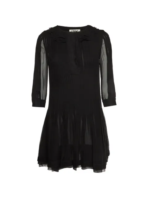 Chloé Pre-Owned pleated silk mini dress Black 1373975