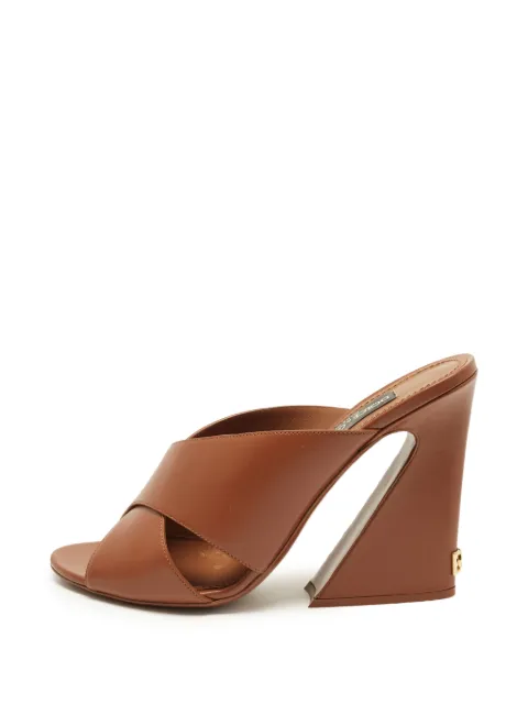 Dolce & Gabbana Pre-Owned Keira crossover slide sandals Brown 1367764