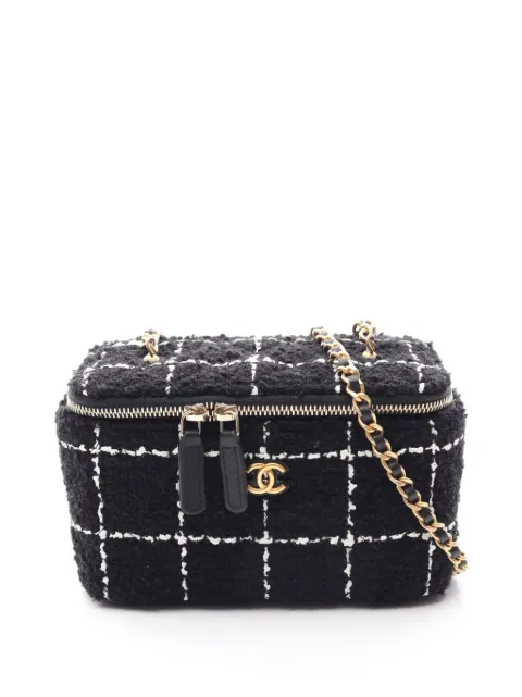 CHANEL Pre-Owned 2021-2026 Tweed Vanity Case with Chain crossbody bag Black IPU7C2PWT00YWGFB