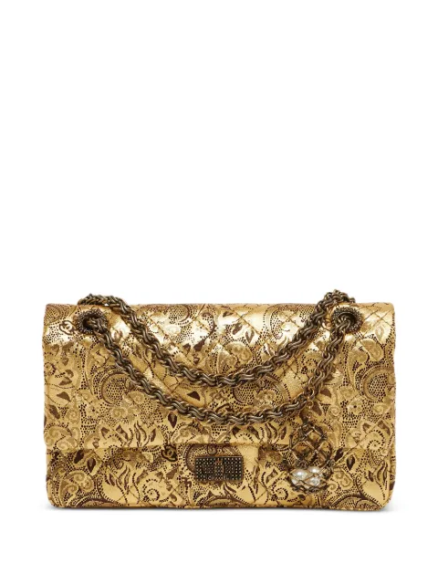 CHANEL Pre-Owned 2008-2009 Reissue 2.55 quilted shoulder bag Gold 1275762