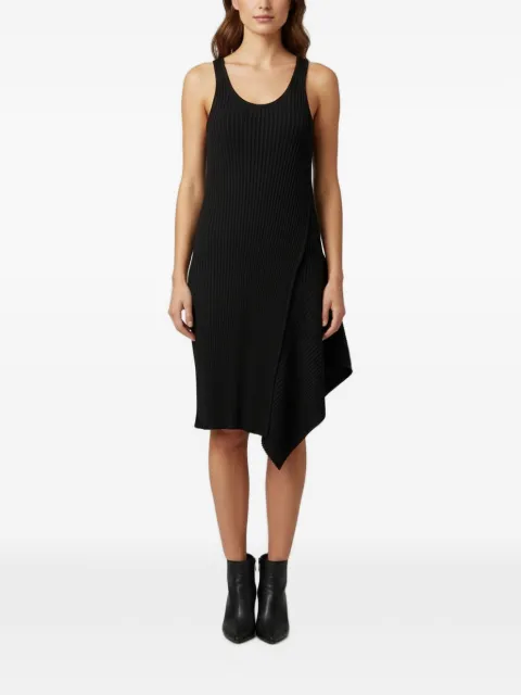Stella McCartney Pre-Owned rib-knit asymmetric midi dress Black 1372909