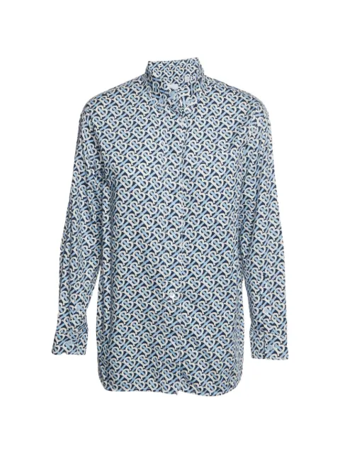 Burberry Pre-Owned TB Monogram oversized shirt Blue 1367297