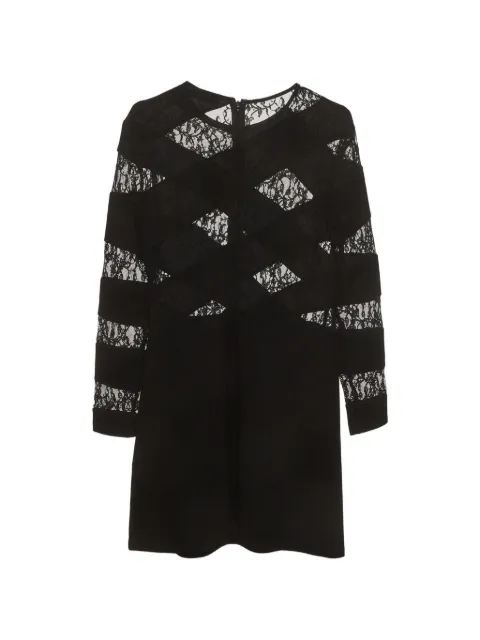 SANDRO lace-panel crepe mini dress Black 1375364