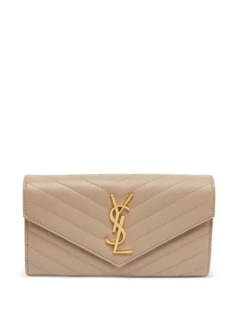 Saint Laurent Pre-Owned 2022 Cassandre Matelassé continental wallet Neutrals 1366936