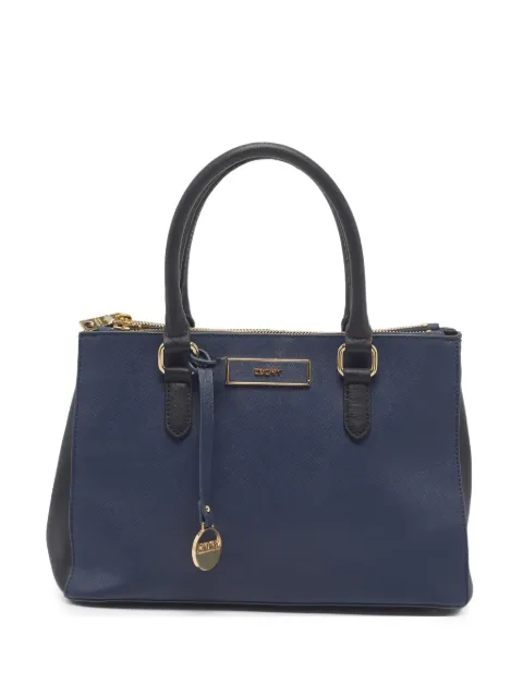 DKNY Vintage 2015 double-zip leather tote bag Blue 1369417