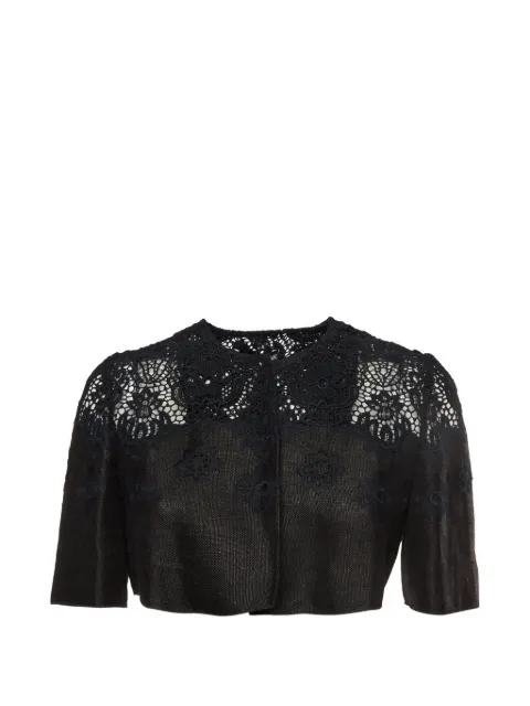 Dolce & Gabbana Pre-Owned lace-detail cropped jacket Black 1369203