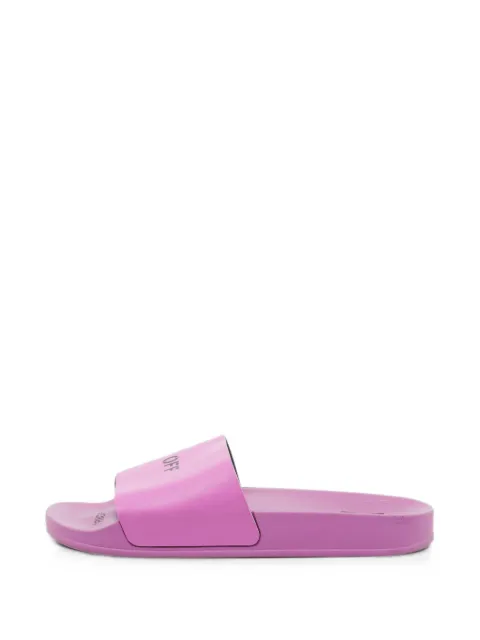Off-White Pre-Owned logo-print slides Purple 1369033