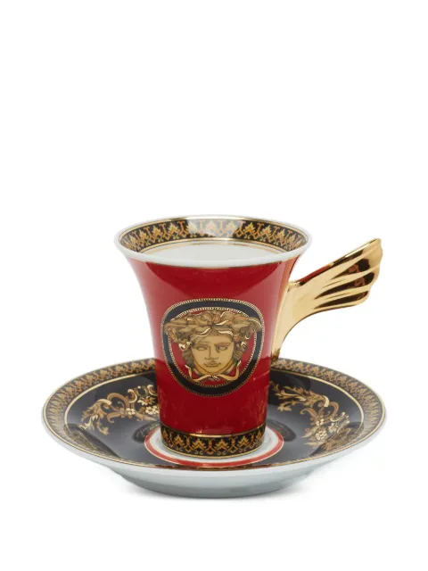 Versace Pre-Owned Medusa Ikarus cup and saucer Red 1373360