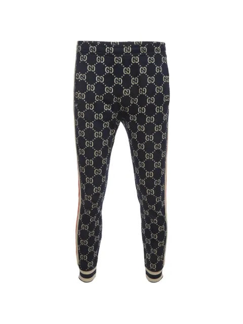 Gucci Pre-Owned monogram-pattern side-stripe track pants Blue 1376392