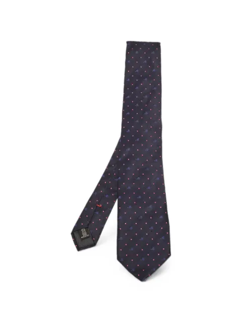 Moschino Pre-Owned monogram polka-dot tie Blue 1367386
