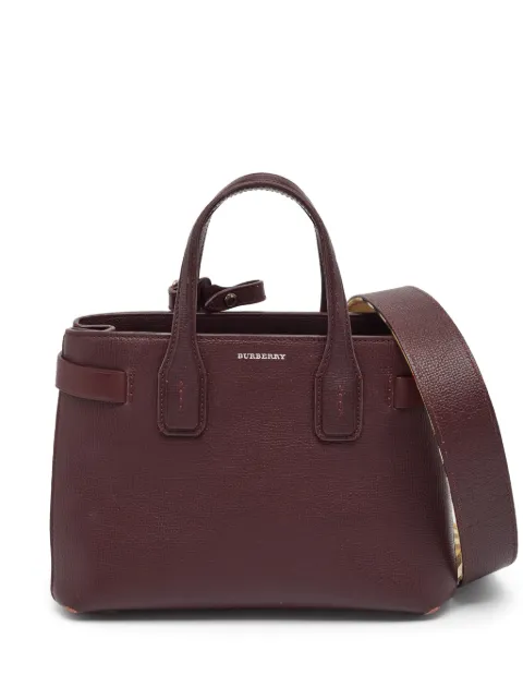 Burberry Pre-Owned small Banner leather tote bag Brown 1376868