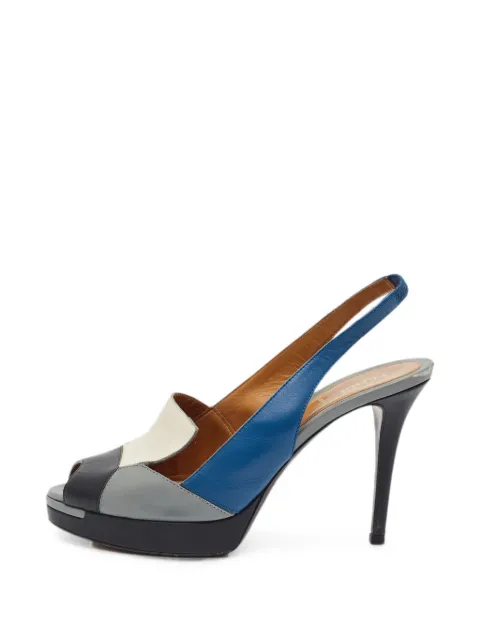Fendi Pre-Owned geometric-panel slingback sandals Grey 1374412