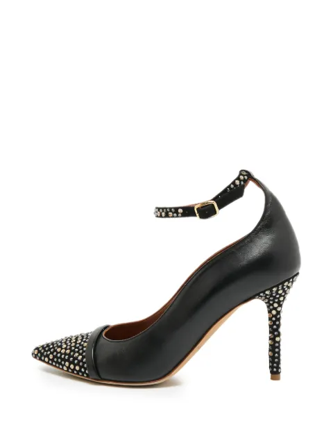 Malone Souliers crystal-embellished ankle-strap pumps Black 1372956