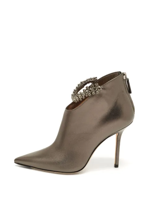 Jimmy Choo Pre-Owned Blaize crystal-strap ankle boots Silver 1372093