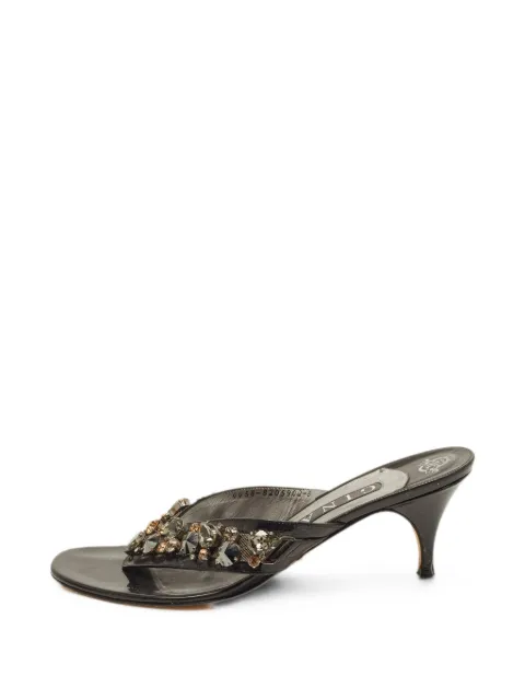 Gina crystal-embellished heeled sandals Black 1375213