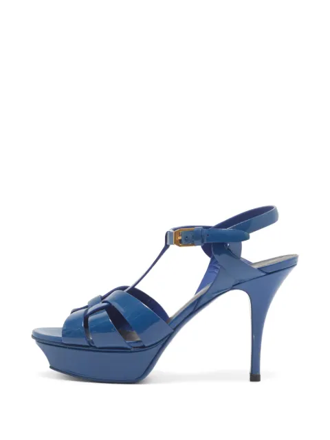 Saint Laurent Pre-Owned Tribute platform sandals Blue 1368996