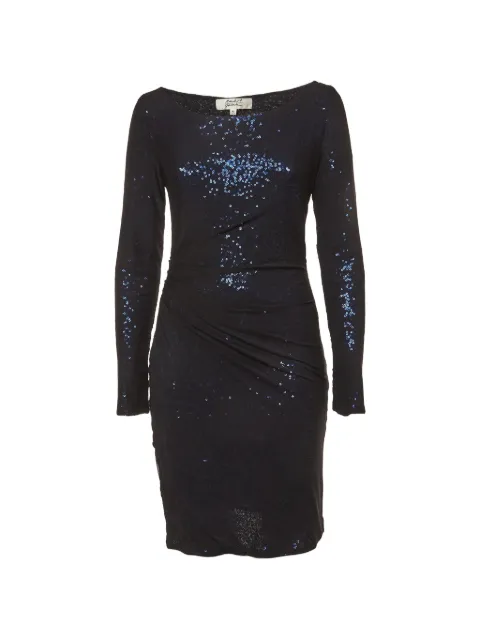 Badgley Mischka sequin ruched mini dress Black 1377023