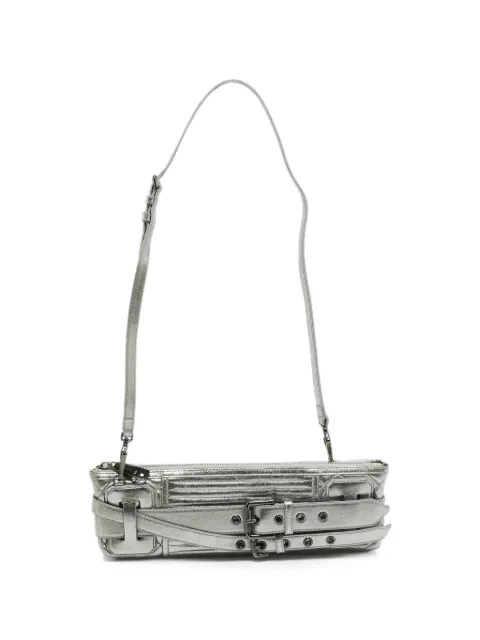 Burberry Pre-Owned buckle-detail leather shoulder bag Silver 1373317