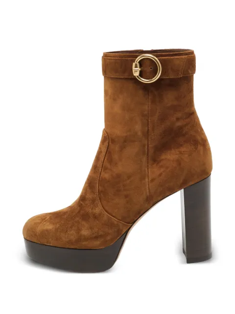 Gianvito Rossi buckled platform ankle boots Brown 1367485