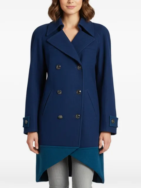CHANEL Pre-Owned asymmetric double-breasted coat Blue 1376840