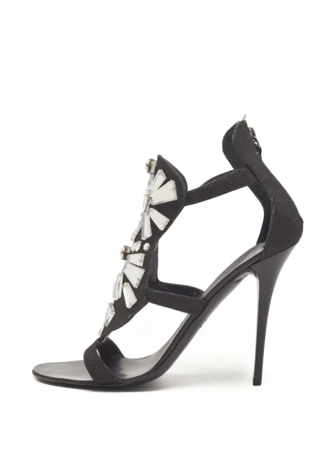 Giuseppe Zanotti Vintage mirror-embellished heeled sandals Black 1374841