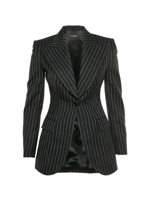 Dolce & Gabbana Pre-Owned Pinstripe peak-lapel blazer Black 1325538