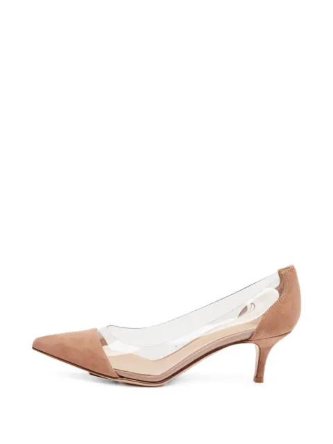 Gianvito Rossi Plexi pointed-toe heeled pumps Neutrals 1366796