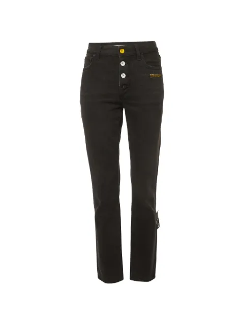 Off-White Pre-Owned slogan-print jeans Black 1372427