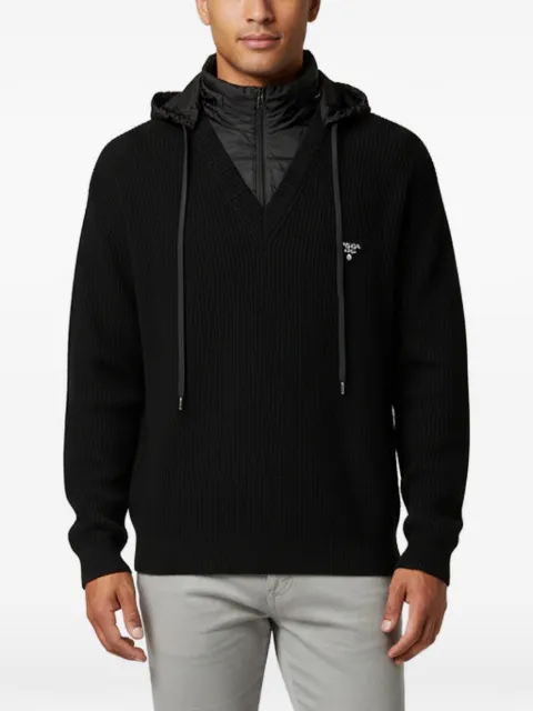 Prada Pre-Owned Re-Nylon hooded sweater Black 1369149
