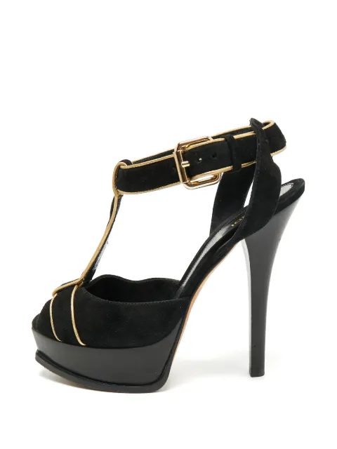 Fendi Pre-Owned Spuntata suede heeled sandals Black 1374751