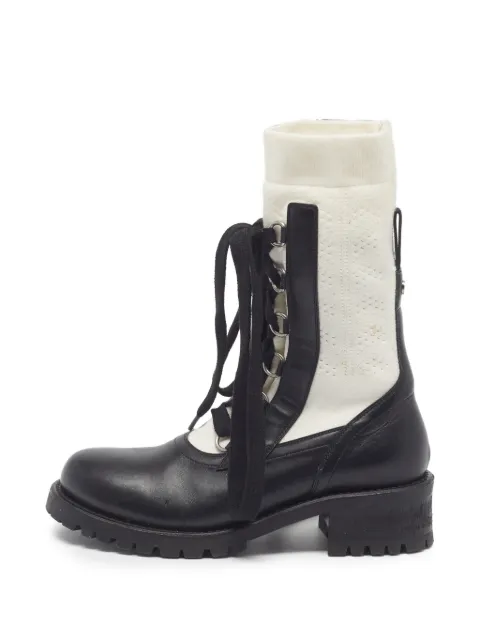 Christian Dior Pre-Owned Diorland lace-up combat boots Black 1367924