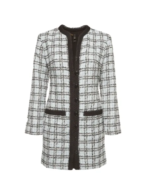 Maje tweed long-sleeved mini dress Blue 1373610