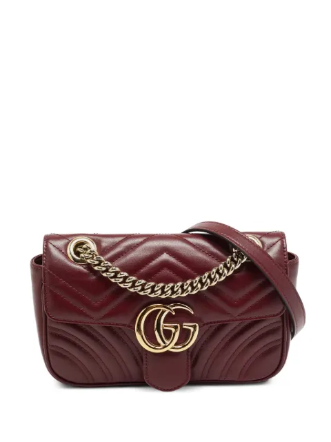 Gucci Pre-Owned small GG Marmont matelassé shoulder bag Red 1374059