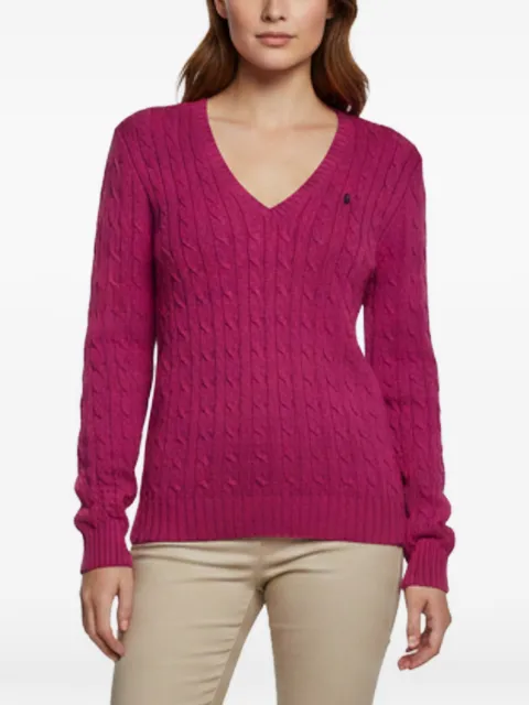 Ralph Lauren Vintage cable-knit V-neck sweater Pink 1368916