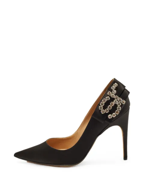 Sergio Rossi Vintage crystal-logo bow pumps Black 1376083