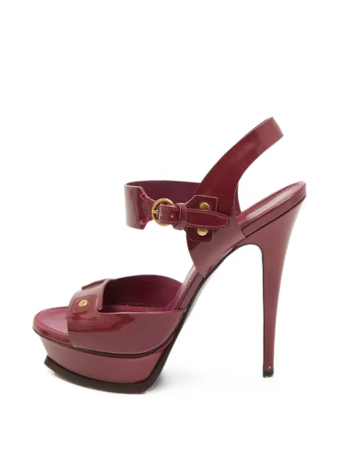 Saint Laurent Pre-Owned ankle-strap platform sandals Red 1374766