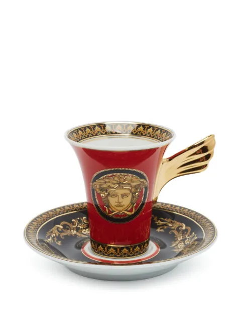 Versace Pre-Owned Medusa Ikarus cup and saucer Red 1373356