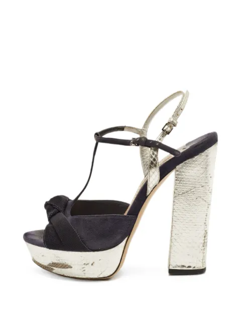 Miu Miu Pre-Owned leather platform sandals Blue 1372114