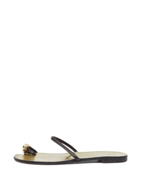 Giuseppe Zanotti Vintage crystal-embellished toe-ring flat sandals Black 1375308