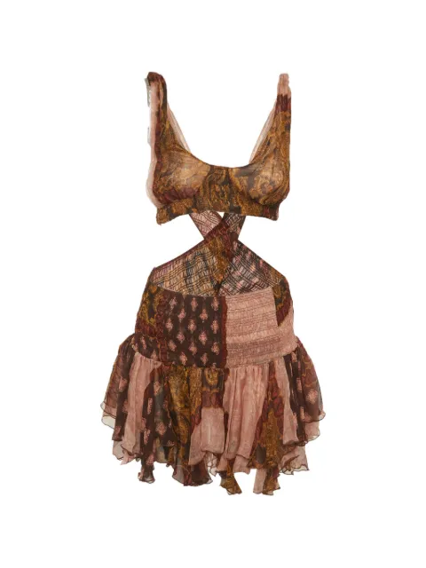 Donde Esteban estrellitas cut-out mini dress Brown 1330971