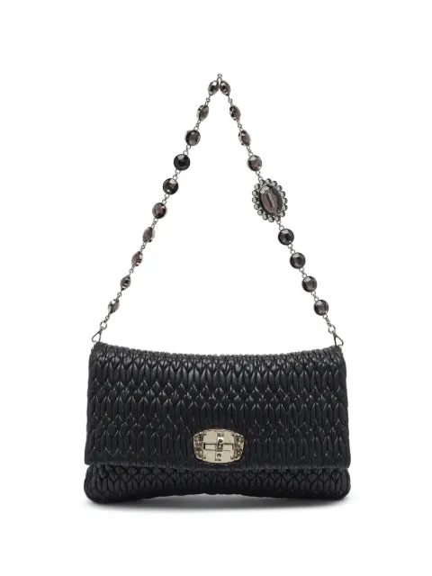 Miu Miu Pre-Owned crystal-embellished shoulder bag Black 1366350