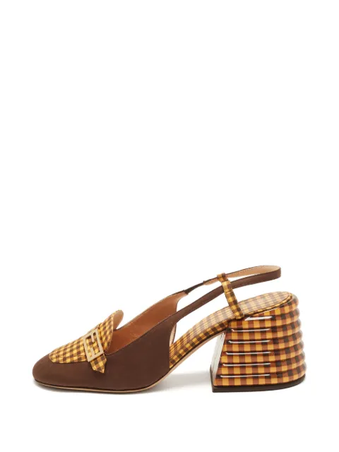 Fendi Pre-Owned Promenade gingham slingback pumps Brown 1366960