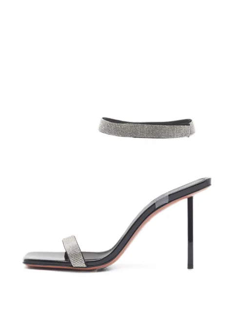 Amina Muaddi Rih crystal-embellished heeled sandals Black 1371384