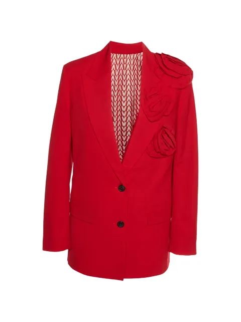 Valentino Garavani Pre-Owned floral-appliqué single-breasted blazer Red 1366785